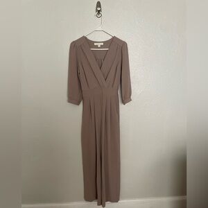 Monteau Long Sleeve Taupe Jumpsuit